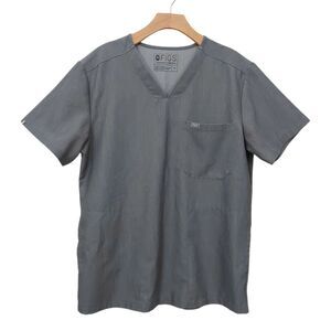Figs Chisec Three-Pocket Scrub Top Mens Medium Graphite Technical Uniform Work
